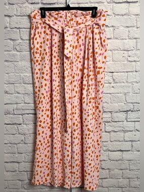 Eloquii Polka Dot Wide Leg Pants w/Paper Bag Waist size 18